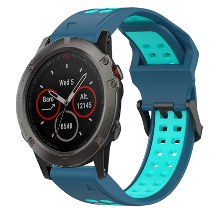 Two Color Reverse Buckle 26mm Silicone Watch Band, For Garmin Fenix 6X Pro, For Garmin Fenix 5X