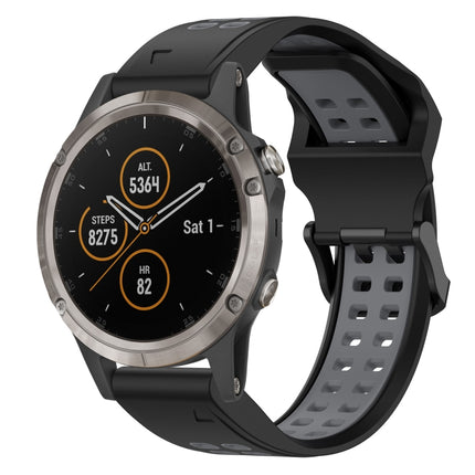 Two Color Reverse Buckle 26mm Silicone Watch Band, For Garmin Fenix 5X Plus, For Garmin Fenix 6X