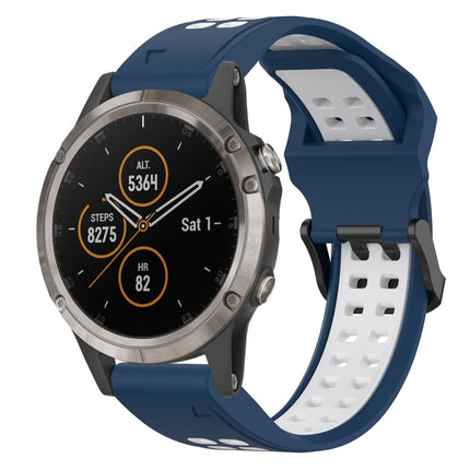 Two Color Reverse Buckle 26mm Silicone Watch Band, For Garmin Fenix 5X Plus, For Garmin Fenix 6X