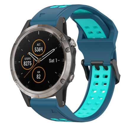 Two Color Reverse Buckle 26mm Silicone Watch Band, For Garmin Fenix 5X Plus, For Garmin Fenix 6X