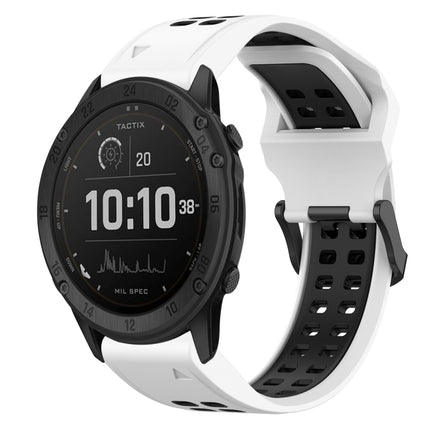 Two Color Reverse Buckle 26mm Silicone Watch Band, For Garmin Descent MK 2i, For Garmin TACTIX DELTA