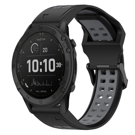 Two Color Reverse Buckle 26mm Silicone Watch Band, For Garmin Descent MK 2i, For Garmin TACTIX DELTA