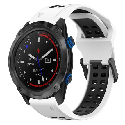 Two Color Reverse Buckle 26mm Silicone Watch Band, For Garmin Descent MK 2i, For Garmin TACTIX DELTA