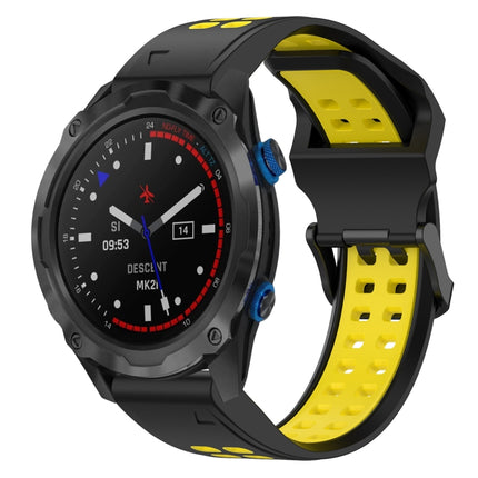 Two Color Reverse Buckle 26mm Silicone Watch Band, For Garmin Descent MK 2i, For Garmin TACTIX DELTA