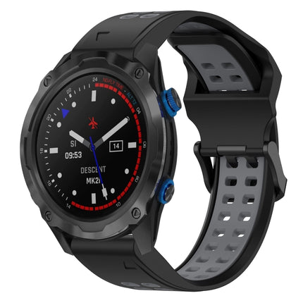 Two Color Reverse Buckle 26mm Silicone Watch Band, For Garmin Descent MK 2i, For Garmin TACTIX DELTA