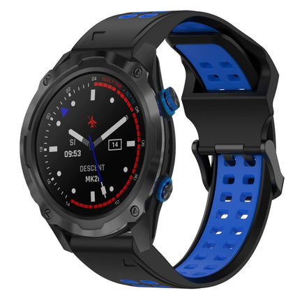 Two Color Reverse Buckle 26mm Silicone Watch Band, For Garmin Descent MK 2i, For Garmin TACTIX DELTA