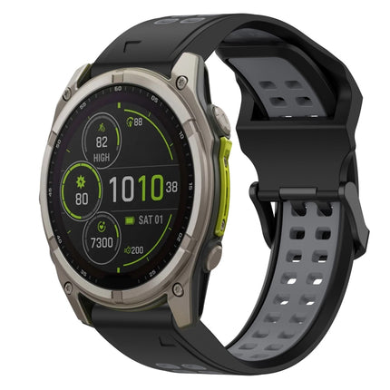 Two Color Reverse Buckle 26mm Silicone Watch Band, For Garmin Enduro 3, For Garmin Fenix 8 MIP 51mm