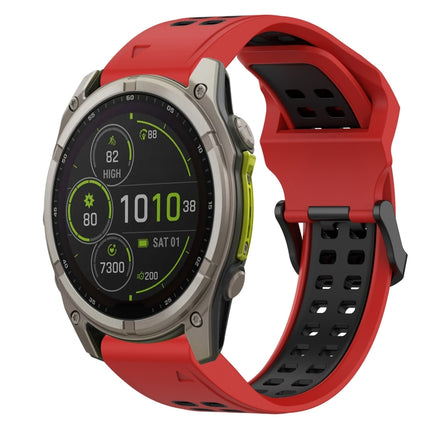 Two Color Reverse Buckle 26mm Silicone Watch Band, For Garmin Enduro 3, For Garmin Fenix 8 MIP 51mm