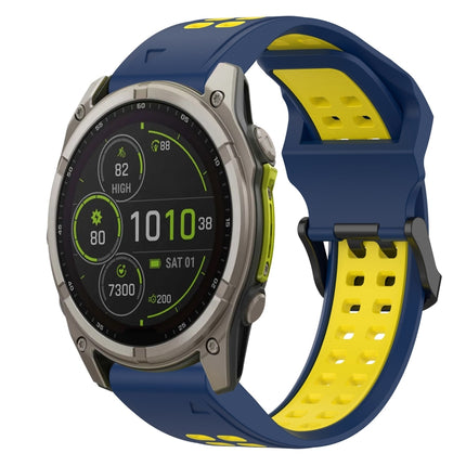 Two Color Reverse Buckle 26mm Silicone Watch Band, For Garmin Enduro 3, For Garmin Fenix 8 MIP 51mm
