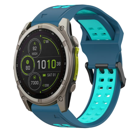 Two Color Reverse Buckle 26mm Silicone Watch Band, For Garmin Enduro 3, For Garmin Fenix 8 MIP 51mm