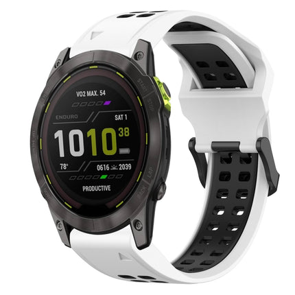 Two Color Reverse Buckle 26mm Silicone Watch Band, For Garmin Enduro 3, For Garmin Fenix 8 MIP 51mm