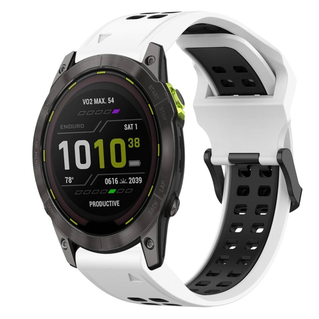 Two Color Reverse Buckle 26mm Silicone Watch Band, For Garmin Enduro 3, For Garmin Fenix 8 MIP 51mm