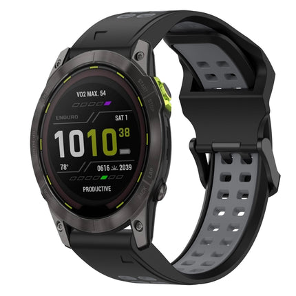 Two Color Reverse Buckle 26mm Silicone Watch Band, For Garmin Enduro 3, For Garmin Fenix 8 MIP 51mm