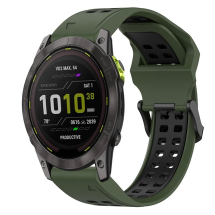 Two Color Reverse Buckle 26mm Silicone Watch Band, For Garmin Enduro 3, For Garmin Fenix 8 MIP 51mm