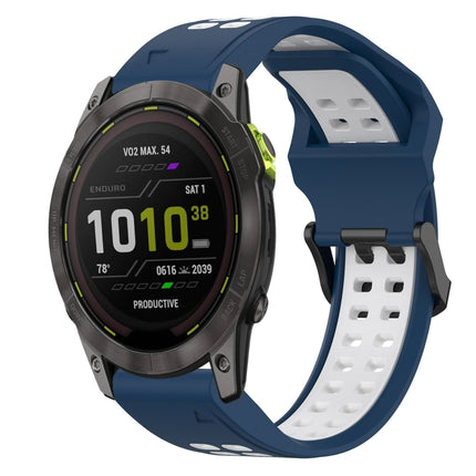 Two Color Reverse Buckle 26mm Silicone Watch Band, For Garmin Enduro 3, For Garmin Fenix 8 MIP 51mm