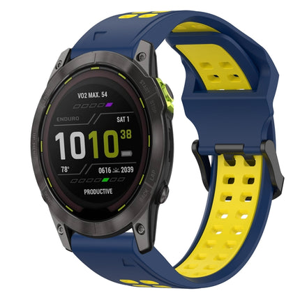 Two Color Reverse Buckle 26mm Silicone Watch Band, For Garmin Enduro 3, For Garmin Fenix 8 MIP 51mm