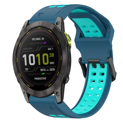 Two Color Reverse Buckle 26mm Silicone Watch Band, For Garmin Enduro 3, For Garmin Fenix 8 MIP 51mm