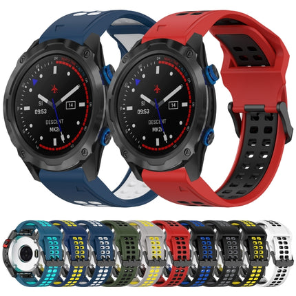 Two Color Reverse Buckle 26mm Silicone Watch Band, For Garmin TACTIX 7 Pro, For Garmin TACTIX 7