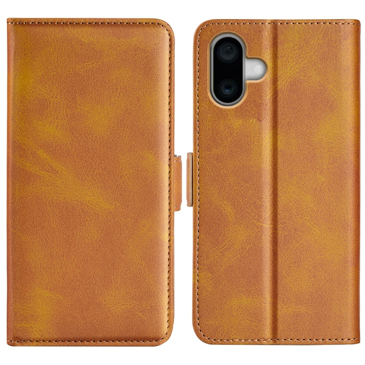 Dual-side Magnetic Buckle Horizontal Flip Leather Phone Case, For iPhone 16 Pro Max, For iPhone 16e, For iPhone 16 Pro, For iPhone 16 Plus