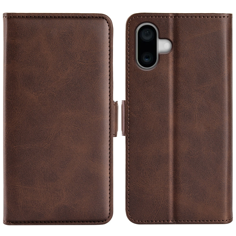 Dual-side Magnetic Buckle Horizontal Flip Leather Phone Case, For iPhone 16 Pro Max, For iPhone 16e, For iPhone 16 Pro, For iPhone 16 Plus