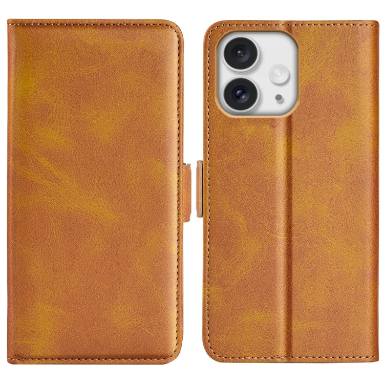 Dual-side Magnetic Buckle Horizontal Flip Leather Phone Case, For iPhone 16 Pro Max, For iPhone 16e, For iPhone 16 Pro, For iPhone 16 Plus