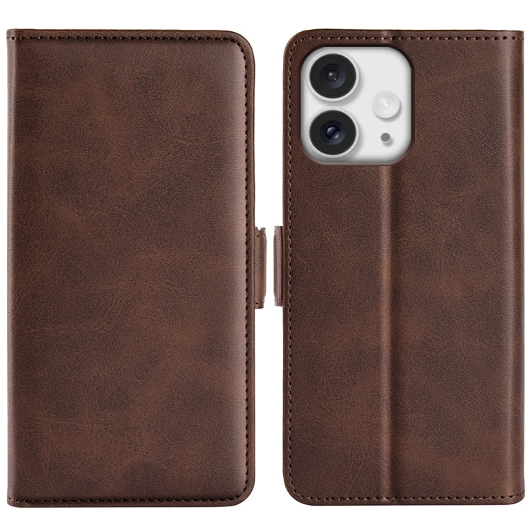 Dual-side Magnetic Buckle Horizontal Flip Leather Phone Case, For iPhone 16 Pro Max, For iPhone 16e, For iPhone 16 Pro, For iPhone 16 Plus