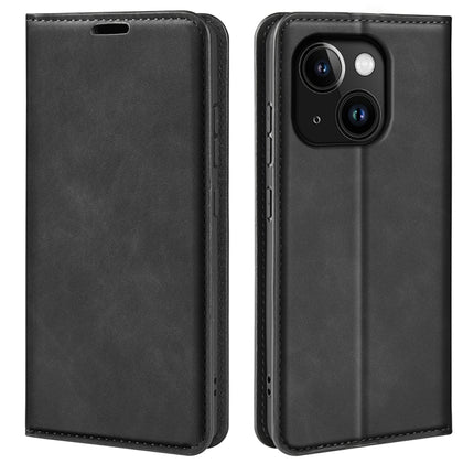 Retro-skin Magnetic Suction Leather Phone Case, For iPhone 15