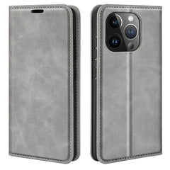 Retro-skin  Magnetic Suction Leather Phone Case, For iPhone 15 Pro, For iPhone 15 Plus, For iPhone 15