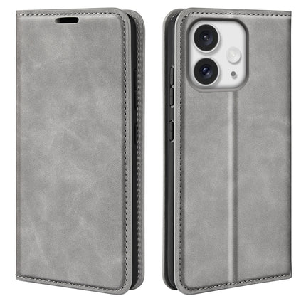 Retro-skin Magnetic Suction Leather Phone Case, For iPhone 16e, For iPhone 16 Pro Max, For iPhone 16 Pro, For iPhone 16 Plus