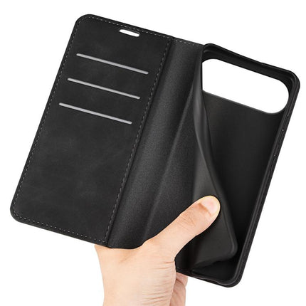 Magnetische Handyhülle aus Leder im Retro-Look mit Saugnapf, für iPhone 15 Plus, für iPhone 15