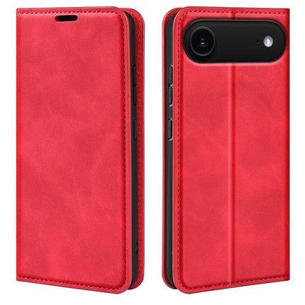Magnetische Handyhülle aus Leder im Retro-Look mit Saugnapf, für iPhone 15 Plus, für iPhone 15