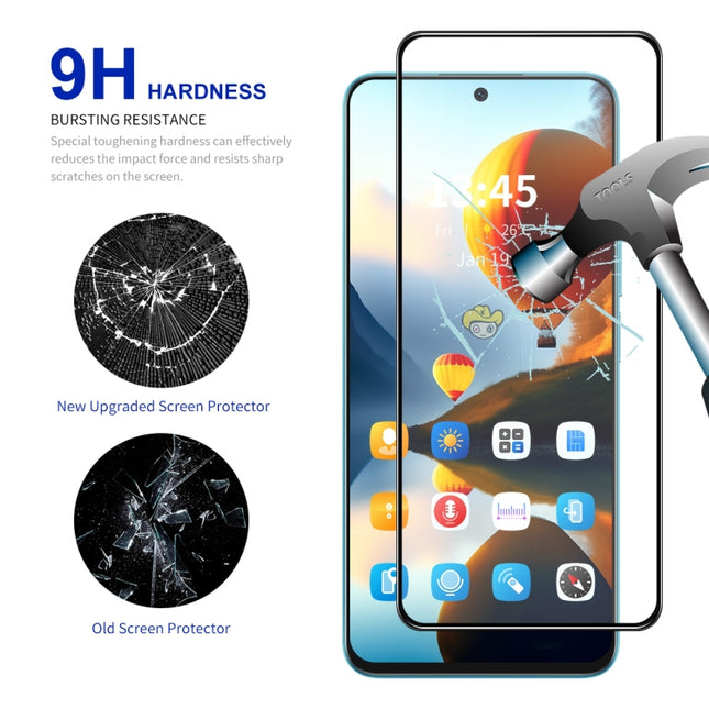 ENKAY Hat-Prince Full Glue High Aluminum-silicon Tempered Glass Film, For Xiaomi Redmi 12 5G Global, For Xiaomi Redmi 12, For Xiaomi Poco C51 4G, For Xiaomi Redmi A1+ 4G / A2+ 4G, For Xiaomi Poco C50 4G