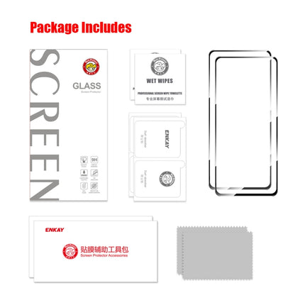 2pcs ENKAY Hat-Prince Full Glue High Aluminum-silicon Tempered Glass Film, For Xiaomi Poco M6 Pro 5G, For Xiaomi Redmi 12 5G Global, For Xiaomi Redmi 12, For Xiaomi Poco C51 4G, For Xiaomi Poco C50 4G, For Redmi 17 4G / 5G Global 171mm                 ...