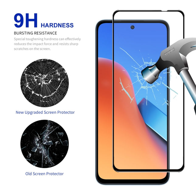 10pcs ENKAY Hat-Prince Full Glue High Aluminum-silicon Tempered Glass Film, For Xiaomi Redmi 12 4G, For Xiaomi Poco C51 4G, For Xiaomi Redmi A1+ 4G / A2+ 4G, For Xiaomi Poco C50 4G