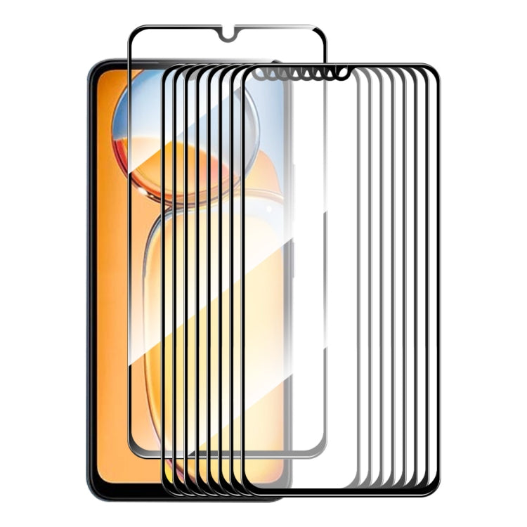 10pcs ENKAY Hat-Prince Full Glue High Aluminum-silicon Tempered Glass Film, For Redmi 15C Global 171.5mm / Poco C85, For Redmi 13X, For Redmi Note 14S 4G, For Redmi Turbo 4, For Xiaomi Poco X7 Pro, For Redmi Note 14 4G 163.25mm, For Redmi A4 5G��������...