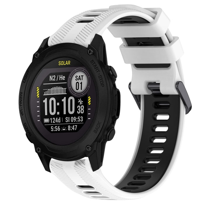 Sports Two-Color Silicone Watch Band, For Garmin Descent G1, For Garmin Fenix 7