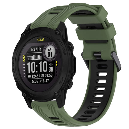 Sports Two-Color Silicone Watch Band, For Garmin Descent G1, For Garmin Fenix 7