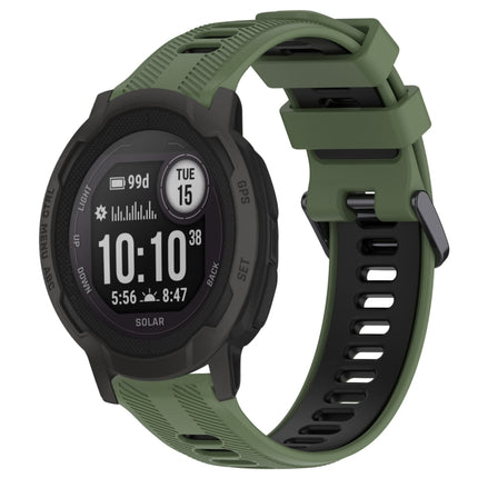 Sports Two-Color Silicone Watch Band, For Garmin Instinct 2 Solar, For Garmin Instinct 2