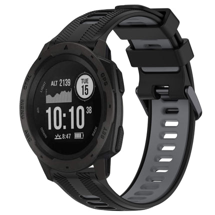 Sports Two-Color Silicone Watch Band, For Garmin Instinct, For Garmin Fenix 6 Solar