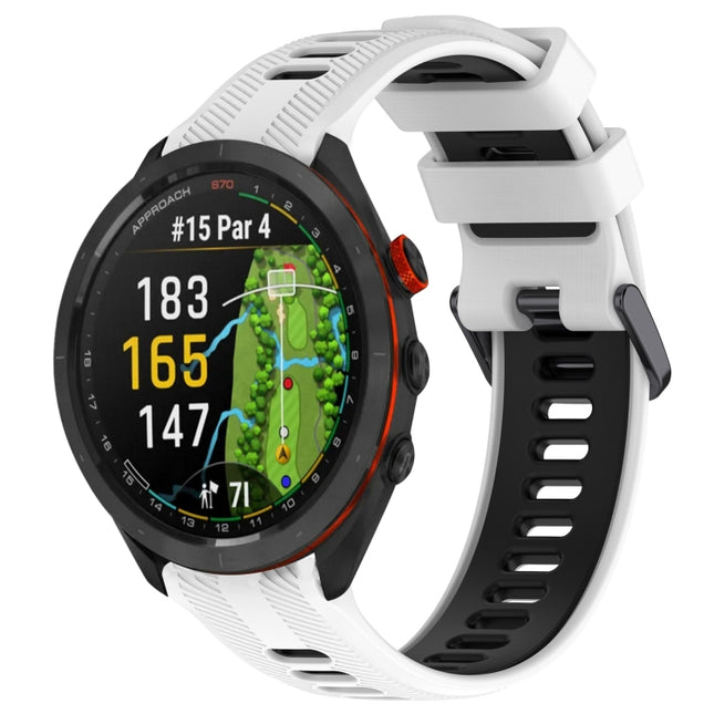 Sports Two-Color Silicone Watch Band, For Garmin Approach S70 47mm, For Garmin Forerunner 965