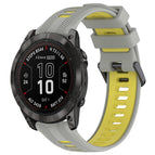 For Garmin Fenix 7 Pro / Grey+Yellow