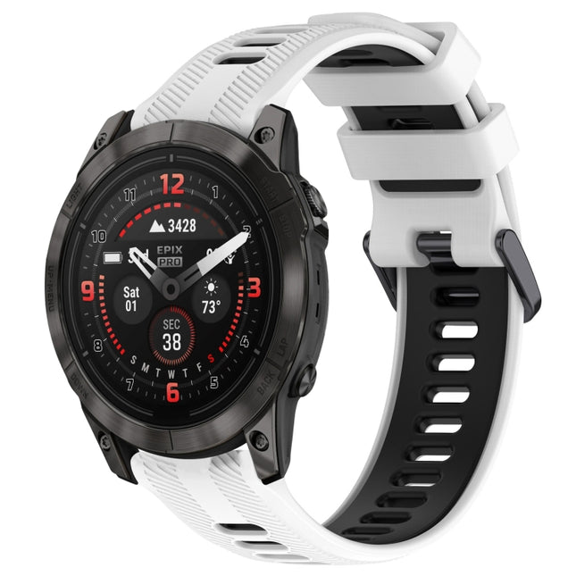 Sports Two-Color Silicone Watch Band, For Garmin EPIX Pro 47mm, For Garmin Fenix 7 Pro