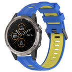 For Garmin Fenix 5 Plus / Blue+Yellow