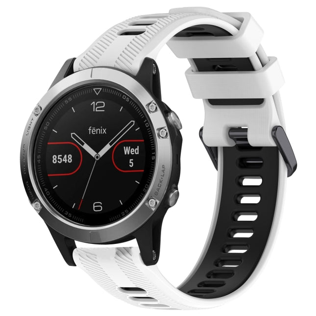 Sports Two-Color Silicone Watch Band, For Garmin Fenix 5, For Garmin Fenix 5 Plus
