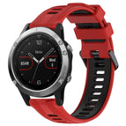 For Garmin Fenix 5 / Red+Black