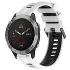 For Garmin Fenix 6 Solar / White+Black