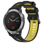 For Garmin Fenix 6 Solar / Black+Yellow