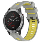 For Garmin Fenix 6 Solar / Grey+Yellow
