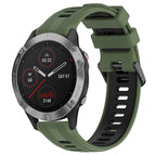 For Garmin Fenix 6 Solar / Army Green+Black