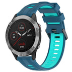 For Garmin Fenix 6 Solar / Blue+Teal